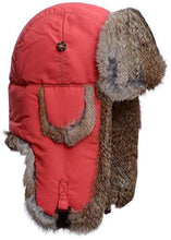 Load image into Gallery viewer, Mad Bomber Original Poppy Red Supplex W/ Brown Rabbit Fur L