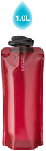 Load image into Gallery viewer, VAPUR ECLIPSE BPA FREE REUSABLE FOLDABLE FLEXIBLE PACKABLE COLLAPSIBLE WATER BEVERAGE BOTTLE W/CARABINER (BURGUNDY) BURGUNDY 1.0L/33.8OZ