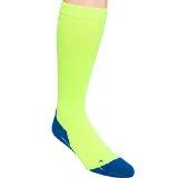 Load image into Gallery viewer, 2XU MEN'S COMPRESSION PERFORMANCE RUN SOCKS, FLURO YELLOW/VIBRANT BLUE, LARGE