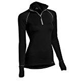 Load image into Gallery viewer, Coldpruf Women'S Quest Performance Base Layer 1/4 Zip Mock Neck Top Black Large