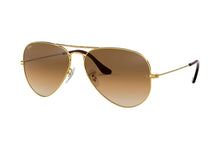 Load image into Gallery viewer, Rayban Aviator Gradient Gold Frame Light Brown Gradient 58Mm