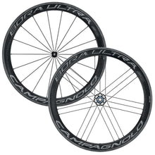 Load image into Gallery viewer, Campagnolo Bora Ultra 50 Dark Clincher Wheel Front And Rear Holes: F: 18 R: 21 Qr F: 100 R: 130 Rim Set