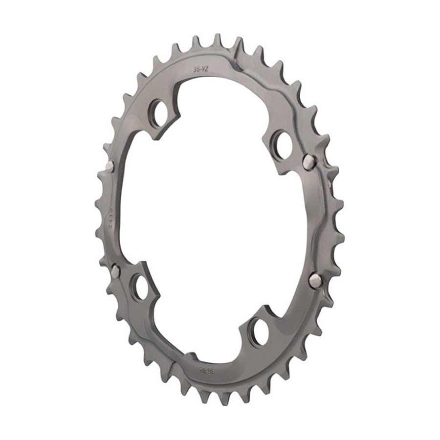 Truvativ 36T, 9 Sp, Bcd 104Mm, 4-Bolt, Outer Chainring, For Mtb Double, Aluminum, Grey, 11.6215.132.000