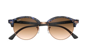 Rayban Clubround Fleck Spotted Brown/Blue/Black Frame Light Brown Gradient Lenses 51Mm