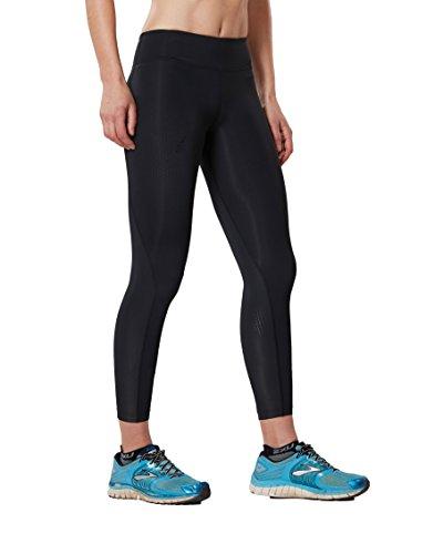 2Xu Women'S Mid-Rise 7/8 Compression Tights, Black/Dotted Black Logo, Large