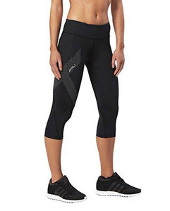 2Xu Mid-Rise Compression 3/4 Tight Black/Dotted Reflective Logo Xs