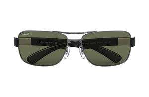 Rayban Rb3522 Gunmetal Frame Green Classic G-15 Polarized Lenses 64Mm