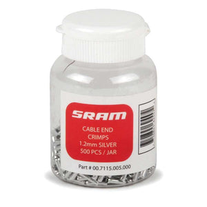 Sram Jar Of 500 Pitstop 1.2Mm Shift Cable Ends - Silver