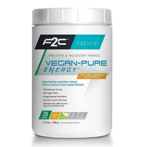 F2C Nutrition Vegan-Pure Energy Drink Mix - Caramel Macchiato 30 Servings