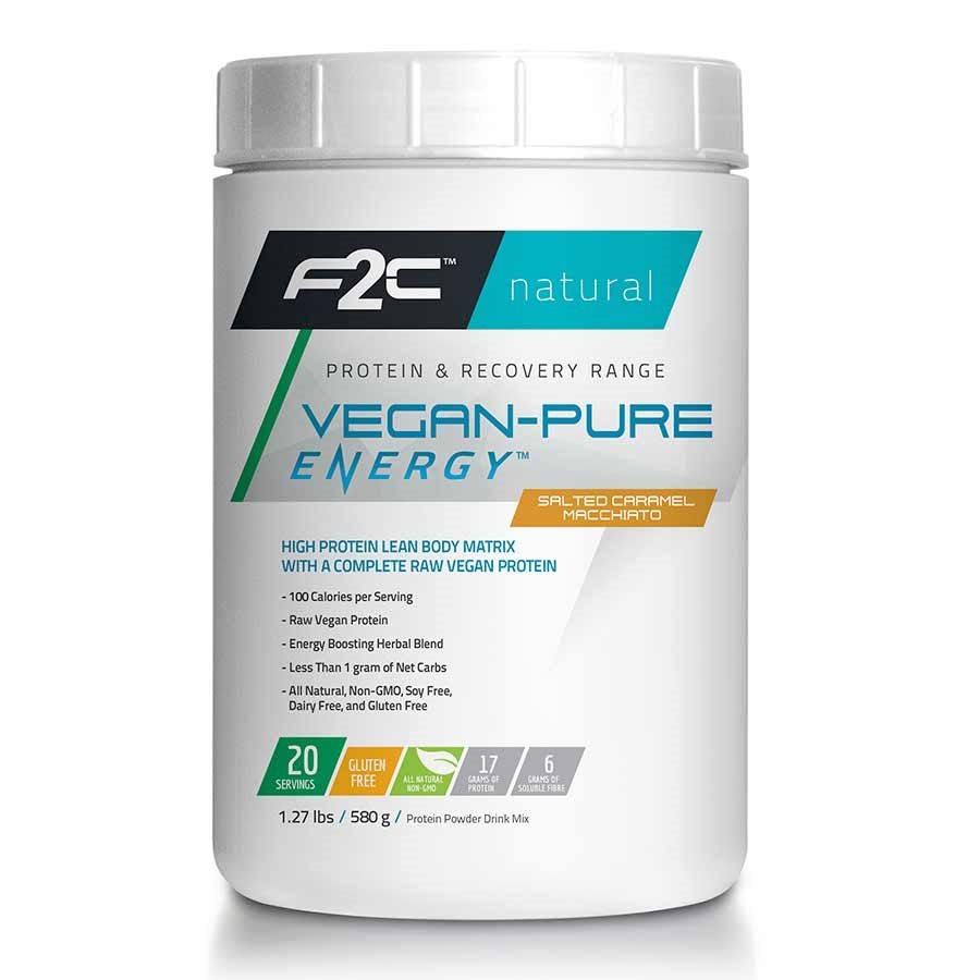 F2C Nutrition Vegan-Pure Energy Drink Mix - Caramel Macchiato 30 Servings