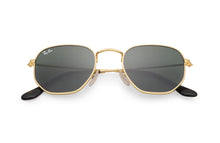 Load image into Gallery viewer, Rayban Hexagonal Flat Lenses Polished Gold Frame Green Classic G-15 Lenses 54Mm
