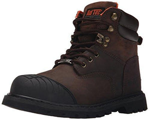 Adtec Men’S 6" Work Boots With Steel Toe, Slip Resistant, Leather, Construction Boots Brown 9 M Us