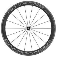 Load image into Gallery viewer, Campagnolo Bora One 50 Dark Clincher Wheel Pair F: 18 R: 21 Spokes Qr F: 100 R: 130 Campagnolo
