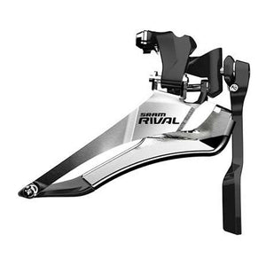 Sram Rival22, Front Derailleur, 2 Sp, Down Swing, Down Pull, Braze-On Clamp, With Chain Spotter