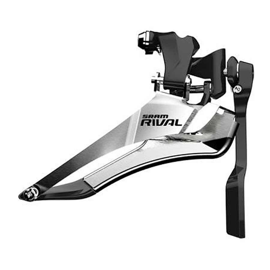 Sram Rival22, Front Derailleur, 2 Sp, Down Swing, Down Pull, Braze-On Clamp, With Chain Spotter