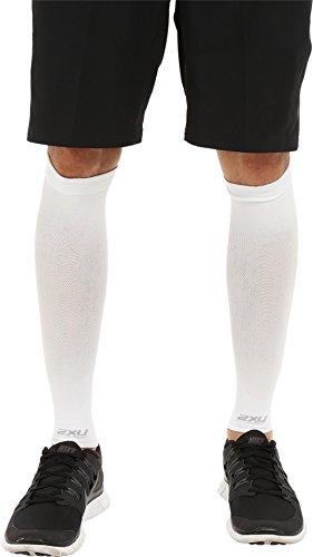 2XU COMPRESSION PERFORMANCE RUN SLEEVES, WHITE/WHITE, LARGE