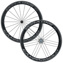 Load image into Gallery viewer, Campagnolo Bora One 50 Dark Clincher Wheel Pair F: 18 R: 21 Spokes Qr F: 100 R: 130 Campagnolo
