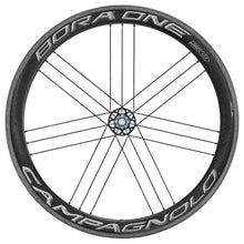 Load image into Gallery viewer, Campagnolo Bora One 50 Dark Clincher Wheel Pair F: 18 R: 21 Spokes Qr F: 100 R: 130 Campagnolo
