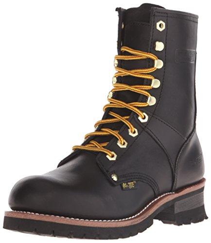 Adtec Men’S 9” Super Logger With Soft-Toe, Goodyear Welt Construction, Leather, Utility Boot 200G Black 12 W Us