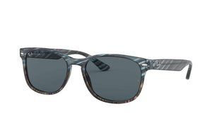 Rayban Rb2184 Striped Blue / Gradient Grey Blue Frame Blue Classic Lenses 57Mm