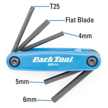 Load image into Gallery viewer, Park Tool Fold-Up Hex Wrench Set 4Mm - 5Mm - 6Mm - Flat Blade - T25
