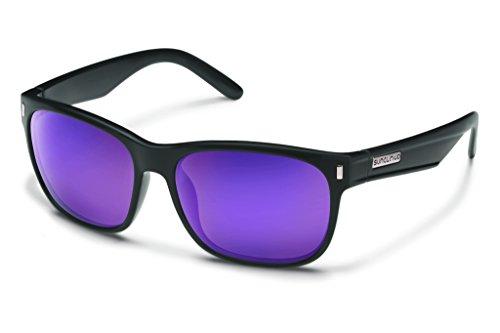 Suncloud Dashboard Polarized Sunglasses Matte Black Polarized Purple Mirror