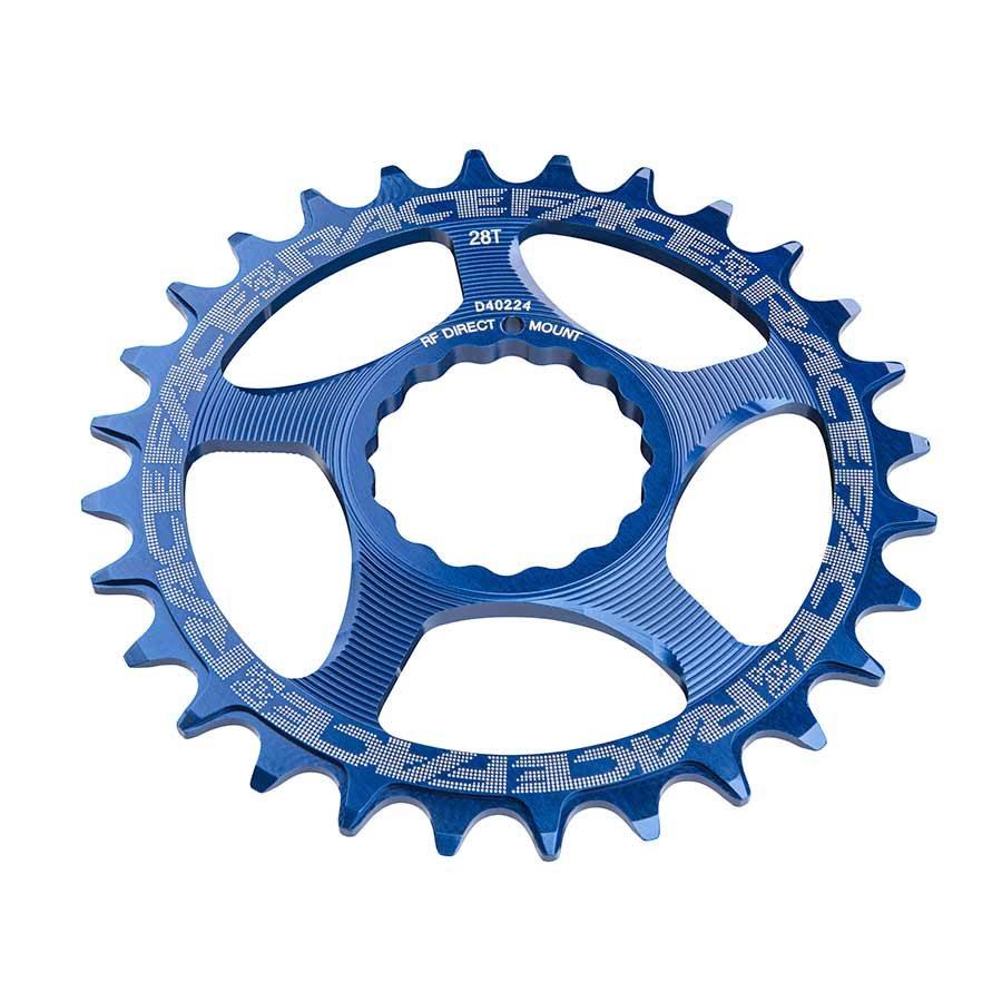 Raceface Cinch Direct Mount, 28T Chainring, 9-12Sp, Bcd: Direct Mount, 7075-T6 Aluminum, Blue
