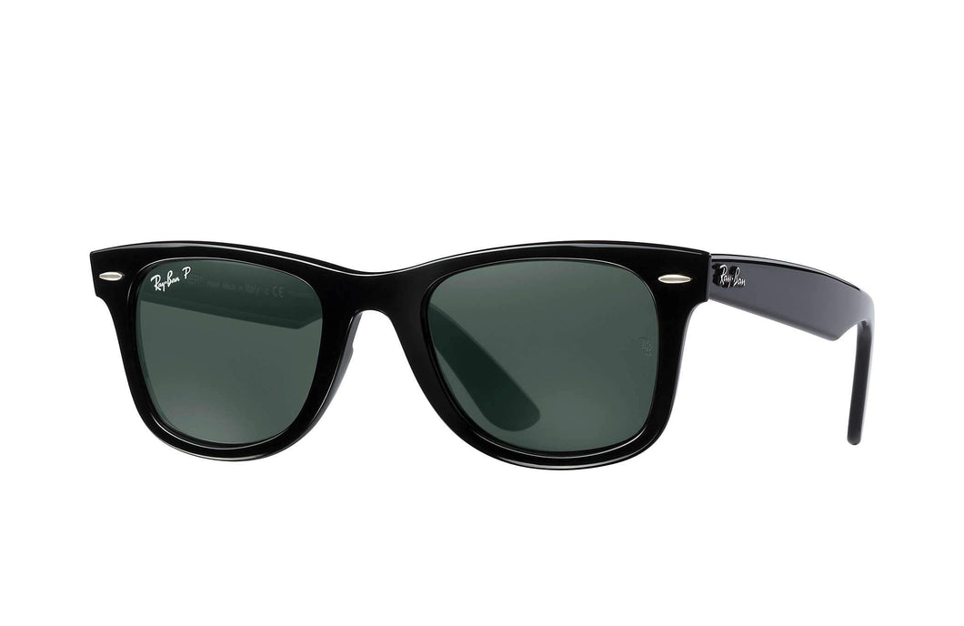 Rayban Wayfarer Ease Black Frame Green Classic G-15 Polarized Lenses 50Mm