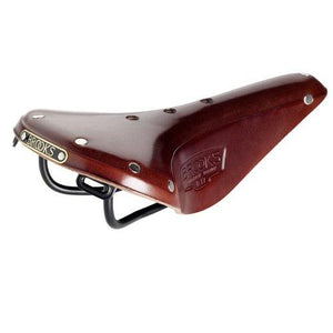 Brooks Saddles B17 Narrow Bicycle Saddle (Black Steel Rails, Antique Brown)