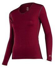 Load image into Gallery viewer, Coldpruf Women'S Single Layer Crew Neck Long Sleeve Base Layer Top Cranberry Sm
