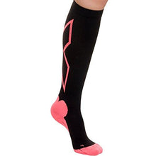 Load image into Gallery viewer, 2XU WOMEN&#39;S HYOPTIK COMPRESSION SOCKS, BLACK/PINK, X-LARGE
