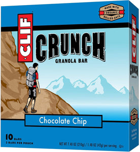 Clif Crunch - Granola Bar - Chocolate Chip - (1.48 Ounce, 5 Two-Bar Snack Pouches)