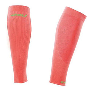 2XU UNISEX PERFORMANCE RUN SLEEVE, FLURO CORAL/GREEN, MEDIUM