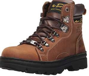 ADTEC MEN’S 6" WORK BOOTS WITH STEEL TOE, SLIP RESISTANT, LEATHER, CONSTRUCTION BOOTS BROWN 8.5 M US