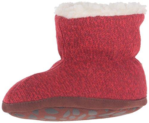 ACORN Kids' Easy Bootie Ragg Slipper, Red Ragg Wool, 18-24 Months M US Toddler