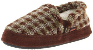 ACORN Kid's Colby Gore Moc  Slipper(Infant-Toddler-Little Kid-Big Kid),Brown Check,1-2 M US Little Kid