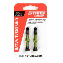 Load image into Gallery viewer, Stans No Tubes, Tubeless Valves, Tubeless Valve, Presta, 35Mm, Green, Pair
