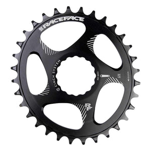 Raceface Cinch Oval, Chainring, Teeth: 32, Speed: 9-12, Bcd: Direct Mount, Single, 7075 Aluminum, Black