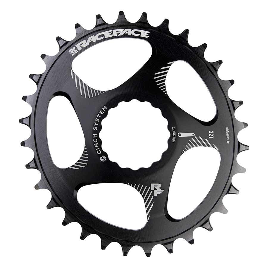 Raceface Cinch Oval, Chainring, Teeth: 32, Speed: 9-12, Bcd: Direct Mount, Single, 7075 Aluminum, Black