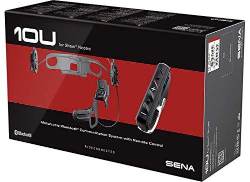 Sena 10U Motorcycle Bluetooth Communication System With Remote Control For Shoei Neotec