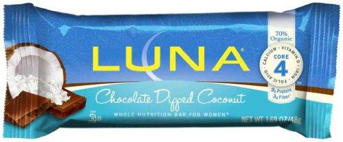 Clif Luna Bar, Chocolate Dipped Coconut, 1.69 Ounce (Pack Of 15)