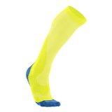 Load image into Gallery viewer, 2XU MEN&#39;S COMPRESSION PERFORMANCE RUN SOCKS, FLURO YELLOW/VIBRANT BLUE, SMALL
