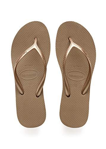 Havaianas Women'S High Light Flip Flop Sandals Raised Heel Rose Gold 37 Br (7 M Us)