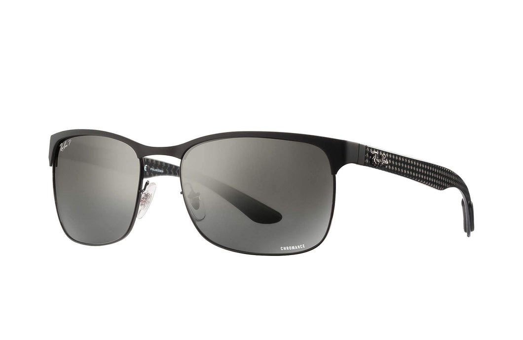 Rayban Rb8319 Black Frame Silver Mirror Chromance Polarized