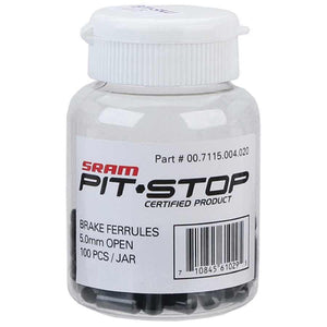 Sram 5Mm Brass Ferrules - Black, 100Pcs