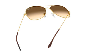 Rayban Cockpit Gold Frame Light Brown Gradient Lenses 59Mm