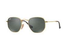 Load image into Gallery viewer, Rayban Hexagonal Flat Lenses Polished Gold Frame Green Classic G-15 Lenses 54Mm
