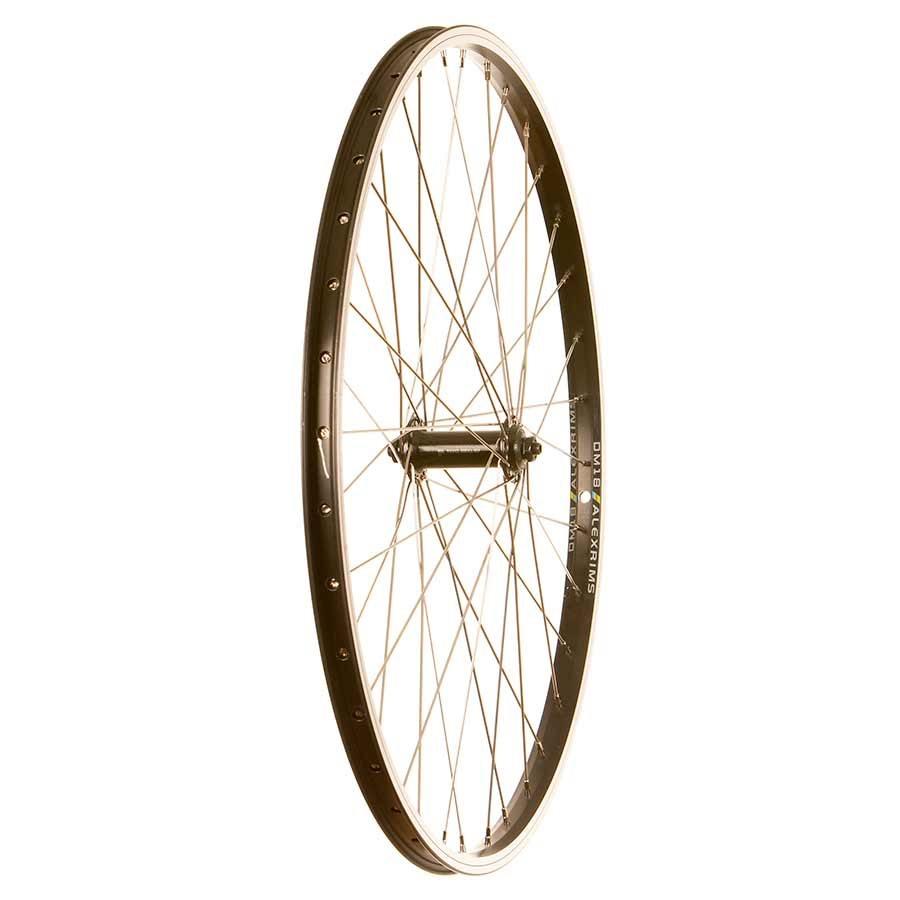 Wheel Shop Alex Dm-18 Black/ Shimano Tourney Black/ Stainless Silver 26, Wheel, : Rim, 26'' / 559, Front, Holes: 36H, Qr, 100Mm