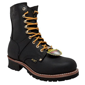 Adtec Men'S 9" Steel Toe Logger Black